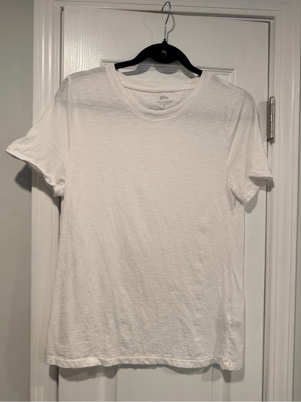 NWOT J. Crew Size M Black Vintage Cotton Short Sleeve Crew Neck Tee Shirt